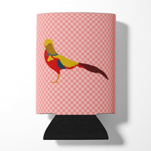 Load image into Gallery viewer, Golden or Chinese Pheasant Pink Check Can or Bottle Hugger BB7928CC