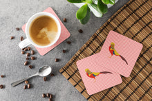 Load image into Gallery viewer, Golden or Chinese Pheasant Pink Check Foam Coaster  BB7928FC