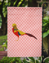 Load image into Gallery viewer, Golden or Chinese Pheasant Pink Check Garden Flag - Outdoor Decorative Yard Flag