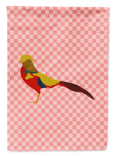 Load image into Gallery viewer, Golden or Chinese Pheasant Pink Check Garden Flag - Outdoor Decorative Yard Flag