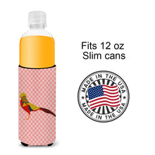 Load image into Gallery viewer, Golden or Chinese Pheasant Pink Check   Hugger for slim cans