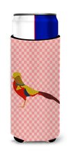 Load image into Gallery viewer, Golden or Chinese Pheasant Pink Check   Hugger for slim cans