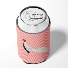 Load image into Gallery viewer, Silver Pheasant Pink Check Can or Bottle Hugger BB7929CC
