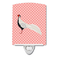 Load image into Gallery viewer, Silver Pheasant Pink Check Ceramic Night Light BB7929CNL