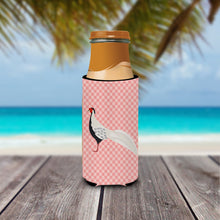 Load image into Gallery viewer, Silver Pheasant Pink Check   Hugger for slim cans