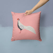 Load image into Gallery viewer, Silver Pheasant Pink Check Throw Pillow - 14x14 Decorative Pillow – Art for Your Home &amp; Patio BB7929PW1414