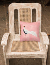 Load image into Gallery viewer, Silver Pheasant Pink Check Fabric Decorative Pillow BB7929PW1818