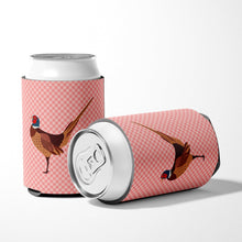Load image into Gallery viewer, Ring-necked Common Pheasant Pink Check Can or Bottle Hugger BB7930CC
