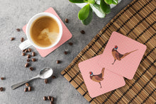 Load image into Gallery viewer, Ring-necked Common Pheasant Pink Check Foam Coaster  BB7930FC