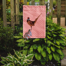 Load image into Gallery viewer, Ring-necked Common Pheasant Pink Check Garden Flag - Outdoor Decorative Yard Flag