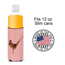 Load image into Gallery viewer, Ring-necked Common Pheasant Pink Check   Hugger for slim cans