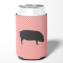 Load image into Gallery viewer, Devon Large Black Pig Pink Check Can or Bottle Hugger BB7931CC