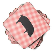 Load image into Gallery viewer, Devon Large Black Pig Pink Check Foam Coaster  BB7931FC