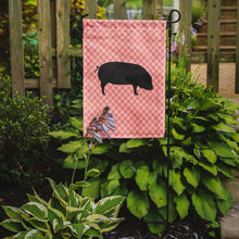 Load image into Gallery viewer, Devon Large Black Pig Pink Check Garden Flag - Outdoor Decorative Yard Flag