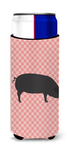 Load image into Gallery viewer, Devon Large Black Pig Pink Check   Hugger for slim cans