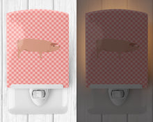 Load image into Gallery viewer, American Landrace Pig Pink Check Ceramic Night Light BB7932CNL