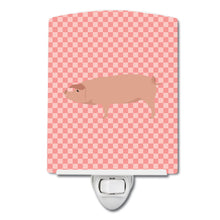Load image into Gallery viewer, American Landrace Pig Pink Check Ceramic Night Light BB7932CNL