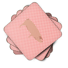 Load image into Gallery viewer, American Landrace Pig Pink Check Foam Coaster  BB7932FC