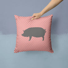 Load image into Gallery viewer, Berkshire Pig Pink Check Throw Pillow - 14x14 Decorative Pillow – Art for Your Home &amp; Patio BB7933PW1414