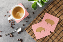 Load image into Gallery viewer, Hungarian Mangalica Pig Pink Check Foam Coaster  BB7934FC