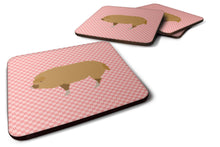 Load image into Gallery viewer, Hungarian Mangalica Pig Pink Check Foam Coaster  BB7934FC