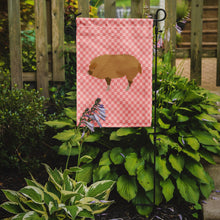 Load image into Gallery viewer, Hungarian Mangalica Pig Pink Check Garden Flag - Outdoor Decorative Yard Flag