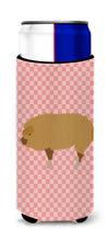 Load image into Gallery viewer, Hungarian Mangalica Pig Pink Check   Hugger for slim cans