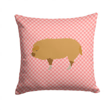Load image into Gallery viewer, Hungarian Mangalica Pig Pink Check Throw Pillow - 14x14 Decorative Pillow – Art for Your Home &amp; Patio BB7934PW1414