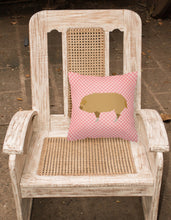 Load image into Gallery viewer, Hungarian Mangalica Pig Pink Check Fabric Decorative Pillow BB7934PW1818
