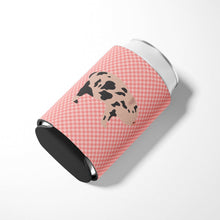 Load image into Gallery viewer, Mini Miniature Pig Pink Check Can or Bottle Hugger BB7935CC
