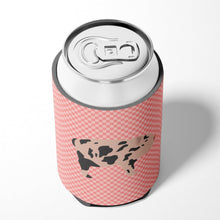 Load image into Gallery viewer, Mini Miniature Pig Pink Check Can or Bottle Hugger BB7935CC