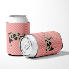 Load image into Gallery viewer, Mini Miniature Pig Pink Check Can or Bottle Hugger BB7935CC
