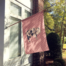 Load image into Gallery viewer, Mini Miniature Pig Pink Check Flag Canvas House Size BB7935CHF
