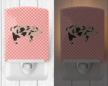 Load image into Gallery viewer, Mini Miniature Pig Pink Check Ceramic Night Light BB7935CNL
