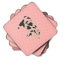 Load image into Gallery viewer, Mini Miniature Pig Pink Check Foam Coaster  BB7935FC