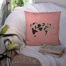 Load image into Gallery viewer, Mini Miniature Pig Pink Check Throw Pillow - 14x14 Decorative Pillow – Art for Your Home &amp; Patio BB7935PW1414