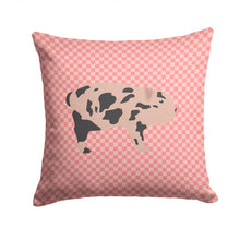 Load image into Gallery viewer, Mini Miniature Pig Pink Check Throw Pillow - 14x14 Decorative Pillow – Art for Your Home &amp; Patio BB7935PW1414