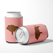 Load image into Gallery viewer, Wild Boar Pig Pink Check Can or Bottle Hugger BB7936CC