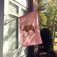 Load image into Gallery viewer, Wild Boar Pig Pink Check Flag Canvas House Size BB7936CHF