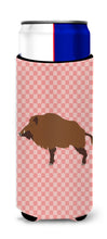 Load image into Gallery viewer, Wild Boar Pig Pink Check   Hugger for slim cans