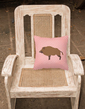 Load image into Gallery viewer, Wild Boar Pig Pink Check Fabric Decorative Pillow BB7936PW1818