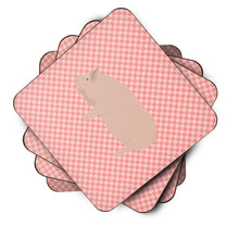 Load image into Gallery viewer, Welsh Pig Pink Check Foam Coaster  BB7937FC
