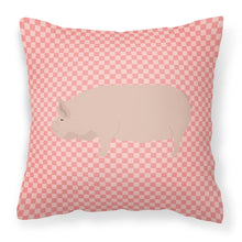 Load image into Gallery viewer, Welsh Pig Pink Check Fabric Decorative Pillow BB7937PW1818