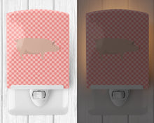 Load image into Gallery viewer, English Large White Pig Pink Check Ceramic Night Light BB7938CNL