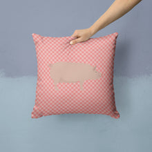 Load image into Gallery viewer, English Large White Pig Pink Check Throw Pillow - 14x14 Decorative Pillow – Art for Your Home &amp; Patio BB7938PW1414