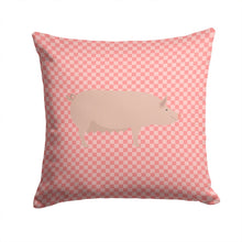 Load image into Gallery viewer, English Large White Pig Pink Check Throw Pillow - 14x14 Decorative Pillow – Art for Your Home &amp; Patio BB7938PW1414