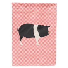 Load image into Gallery viewer, Hampshire Pig Pink Check Flag Canvas House Size BB7939CHF