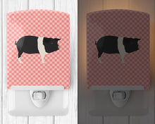 Load image into Gallery viewer, Hampshire Pig Pink Check Ceramic Night Light BB7939CNL