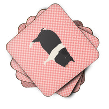 Load image into Gallery viewer, Hampshire Pig Pink Check Foam Coaster  BB7939FC