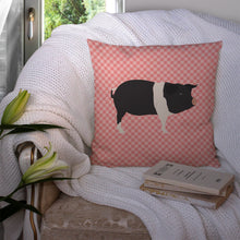 Load image into Gallery viewer, Hampshire Pig Pink Check Throw Pillow - 14x14 Decorative Pillow – Art for Your Home &amp; Patio BB7939PW1414